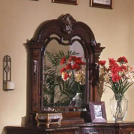 Traditional Landscape Mirror with Elegant Wood Frame